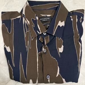 Bugatchi Ecovera Blue army green NWT Men’s Large 3731J